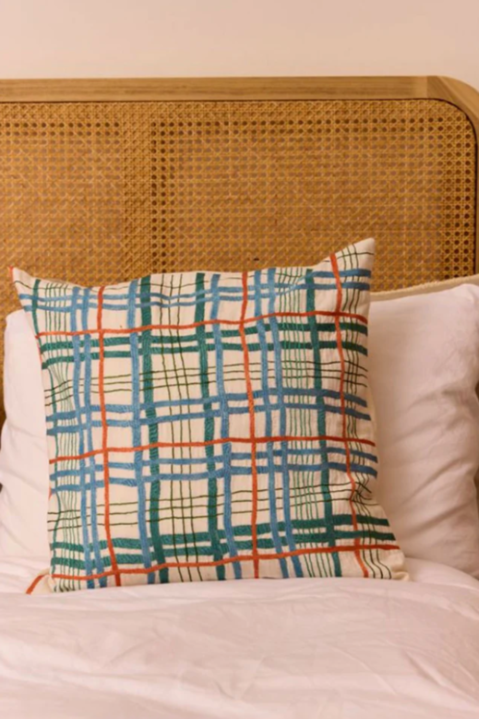 Tartan cushion - blue