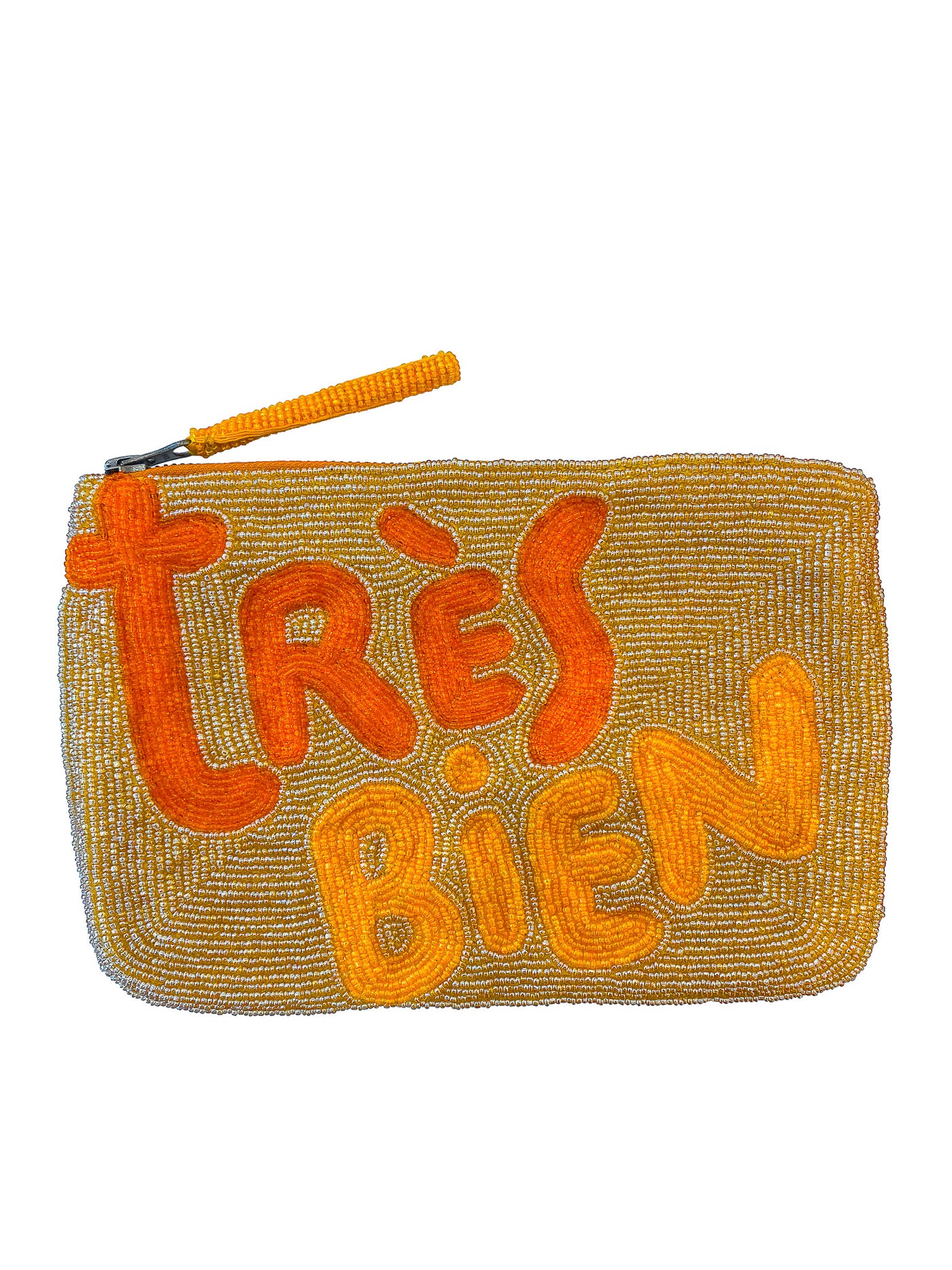 Très Bien beaded clutch - Gold and oranges