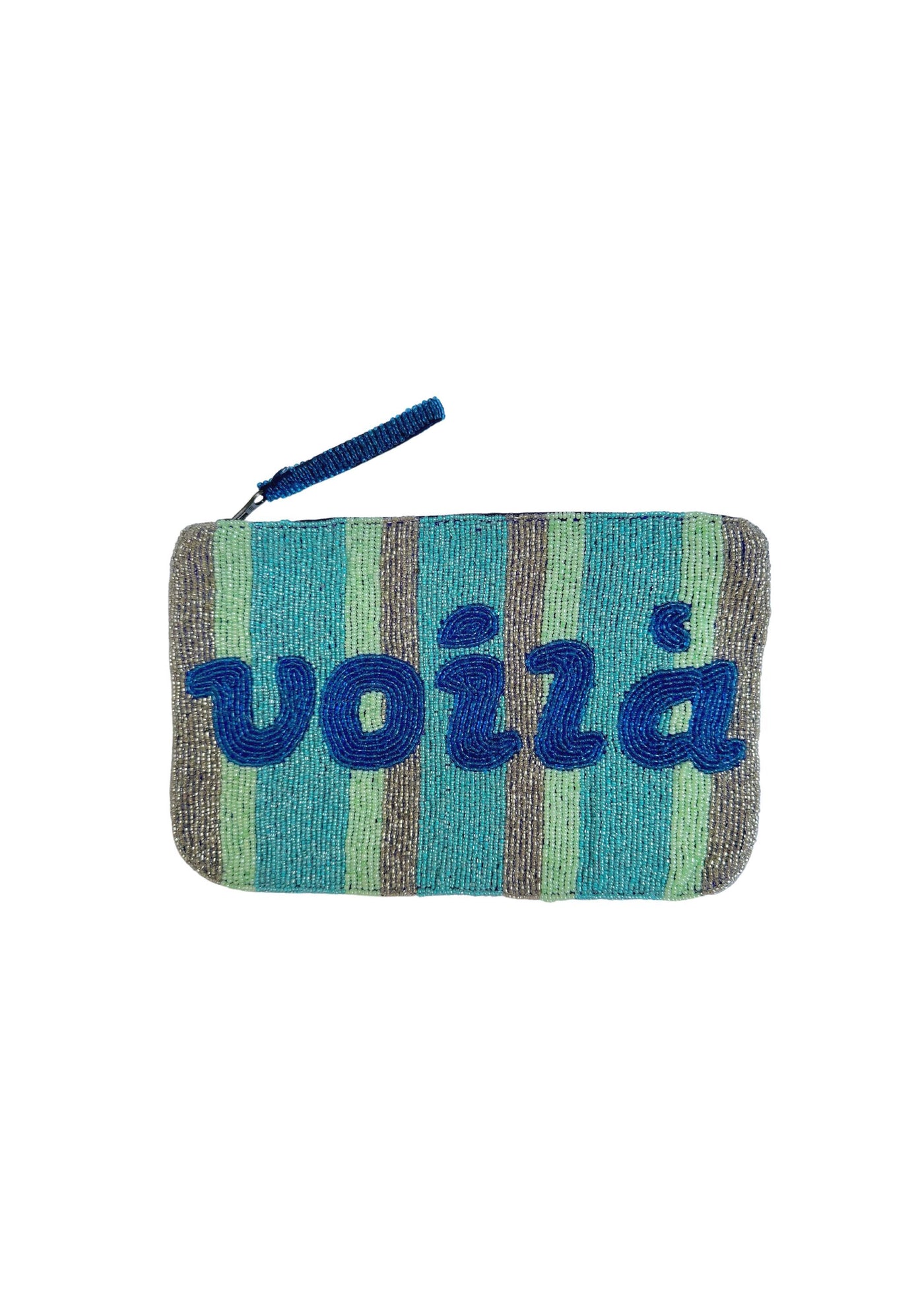 Voila bead clutch - Blue and Silver