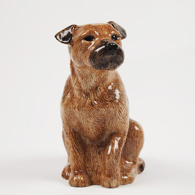 Large Border Terrier Flower Vase