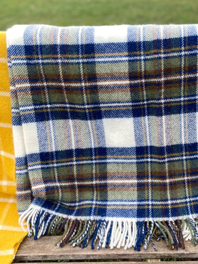 Tartan Travel Rug - Muted Blue Dress Stewart