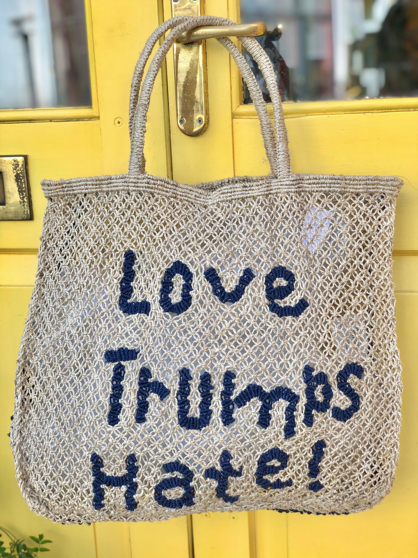 Love Trumps H ate- Natural with navy