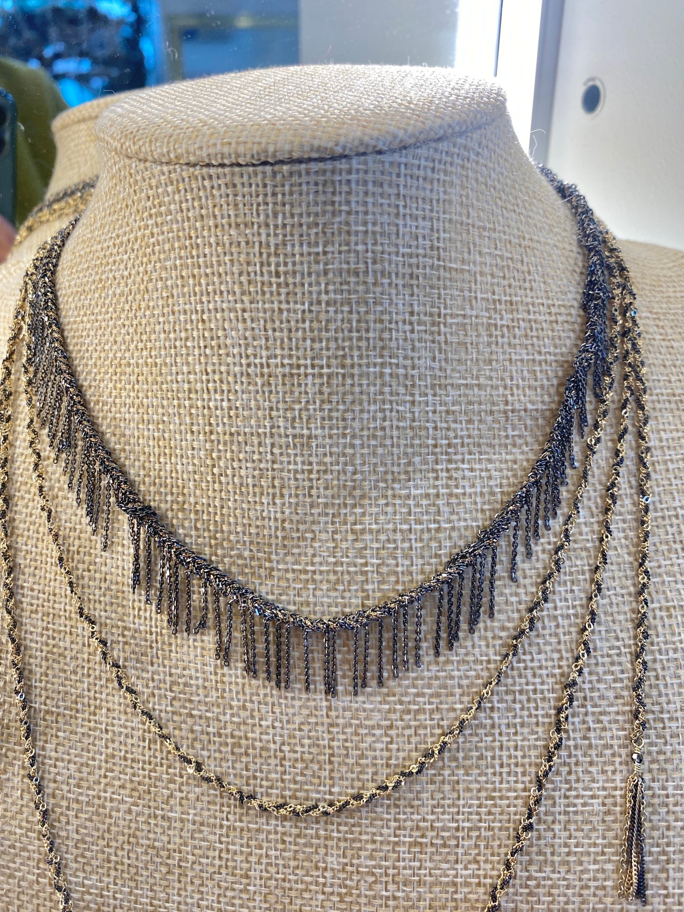 Platted Chain Tassel Necklace - N°550