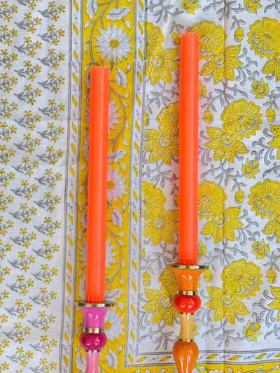 Fluro Orange Dining Candle