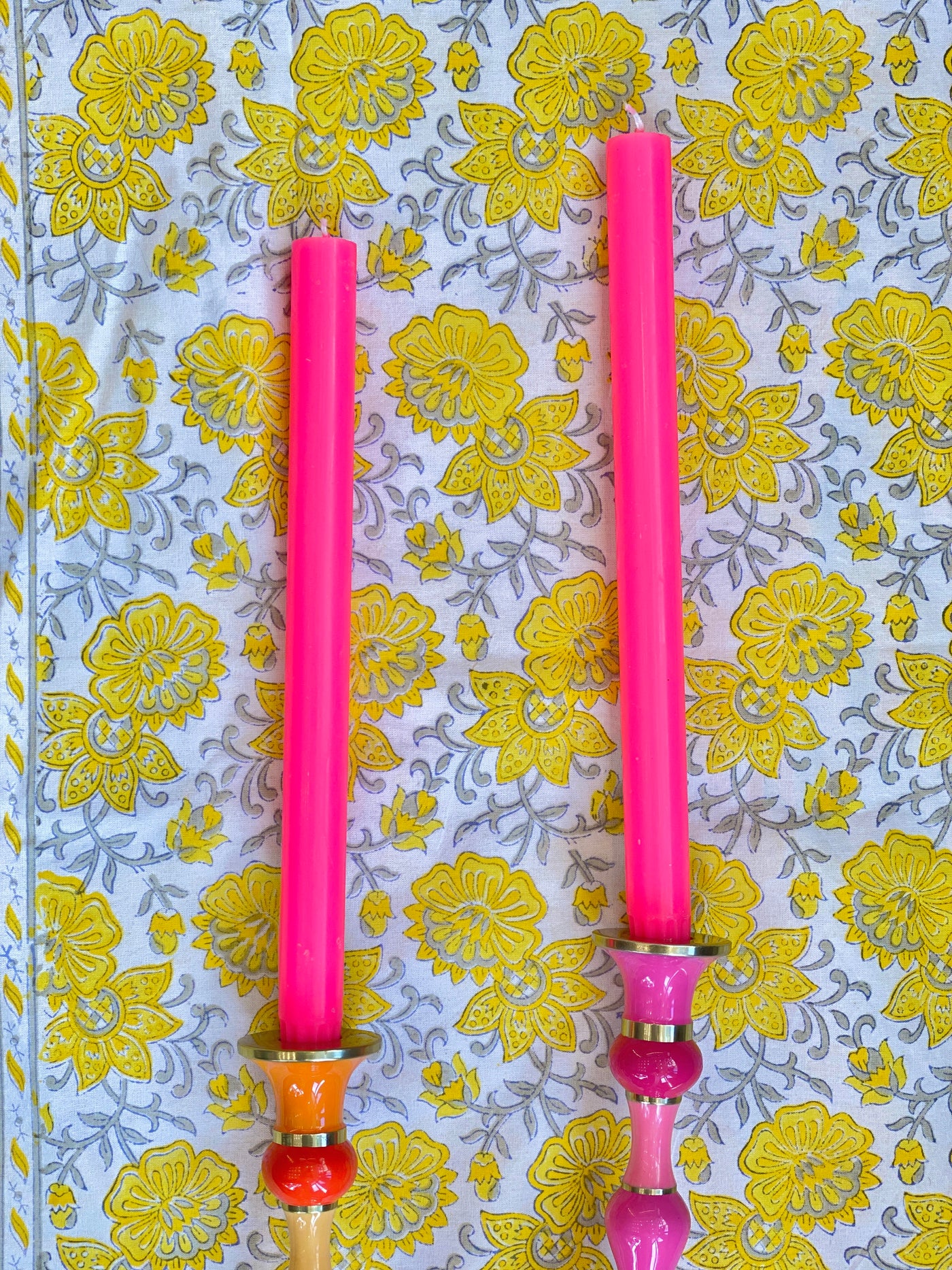 Fluro Pink Dining Candle