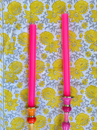 Fluro Pink Dining Candle