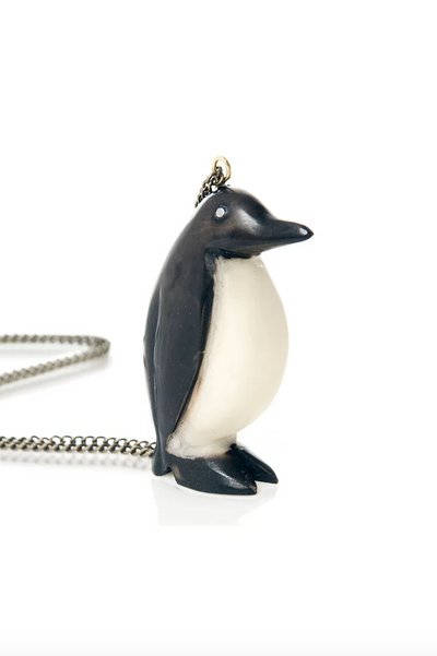Tagua Pinguin Pendant Necklace