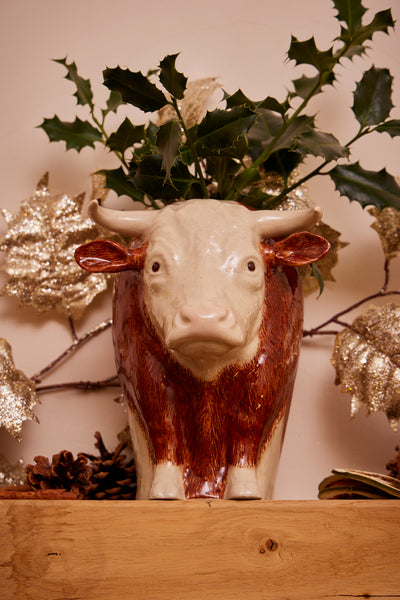 Hereford Bull Flower Vase