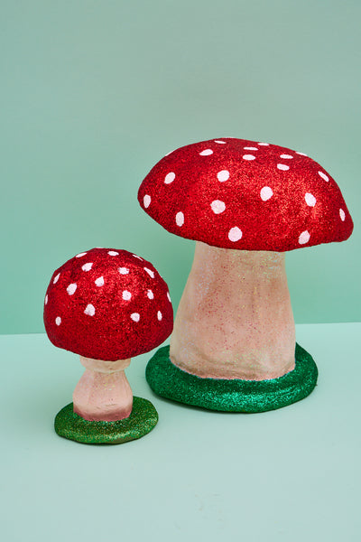 Glitter Mushroom ornament- Large