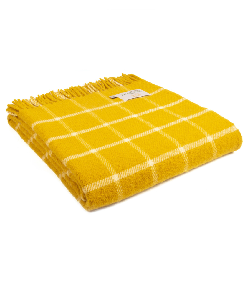 Chequered Check Throw - Yellow